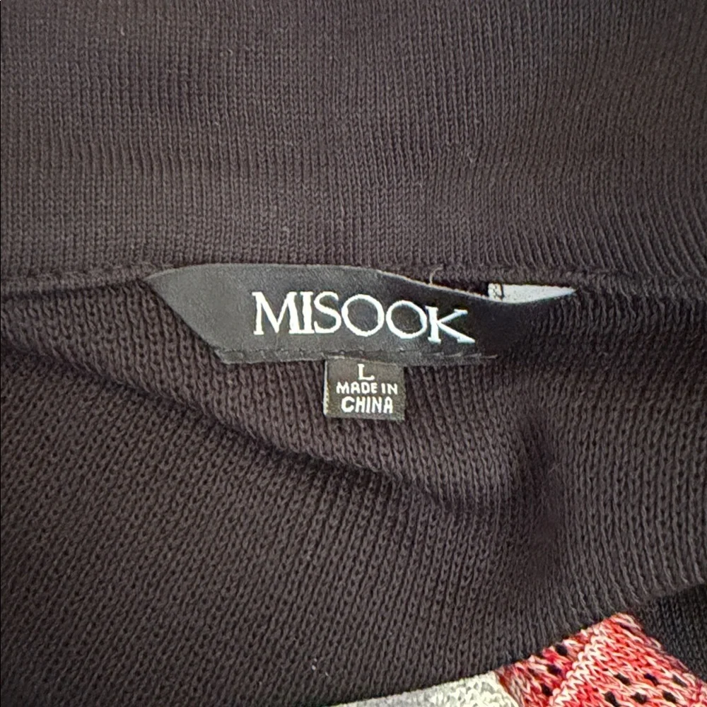 Misook Colorblock Striped Knit Single-Breasted One-Button Blazer Sz L